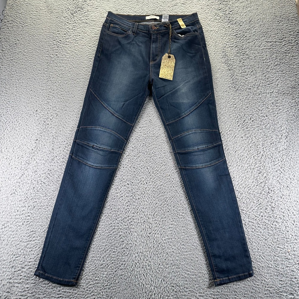 Vintage Vibrant Miu Jeans Women‎ 15 Blue Cotton Denim Skinny Stretch Faded USA